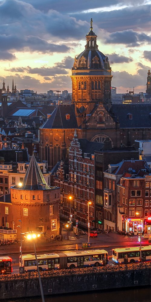 Driving in Amsterdam, NL
