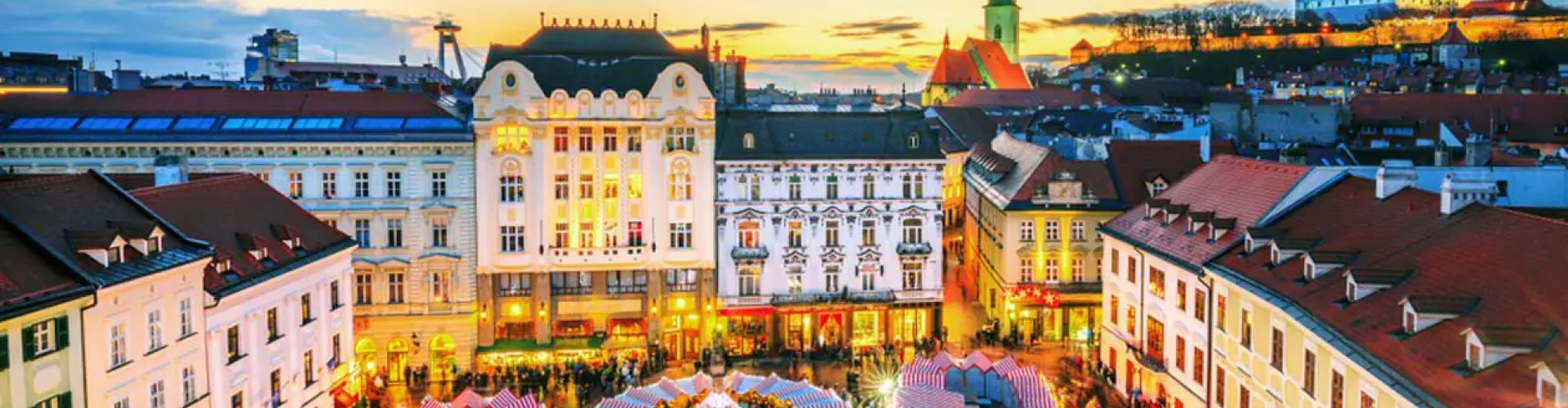 Bratislava night skyline