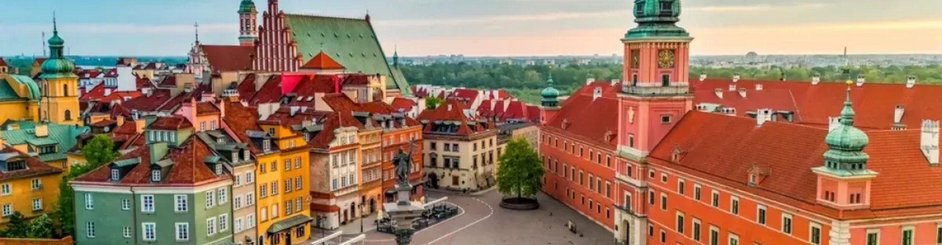 Warsaw night skyline