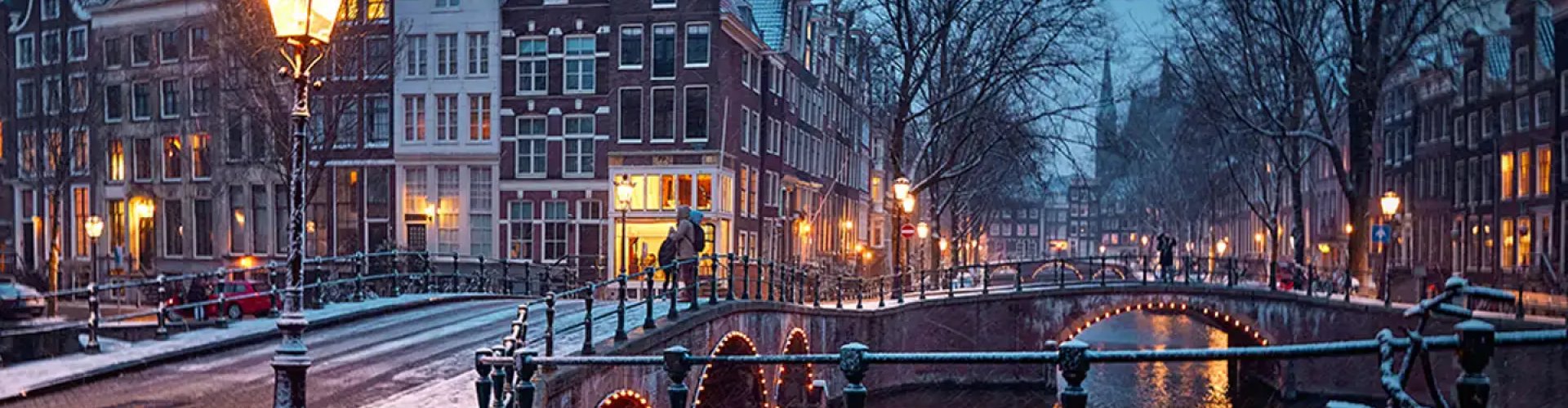 Amsterdam night skyline