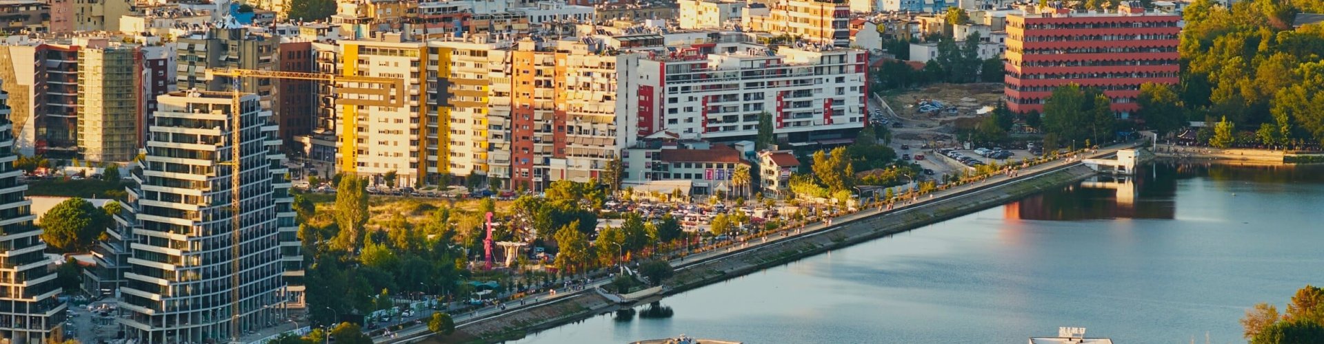 Tirana night skyline